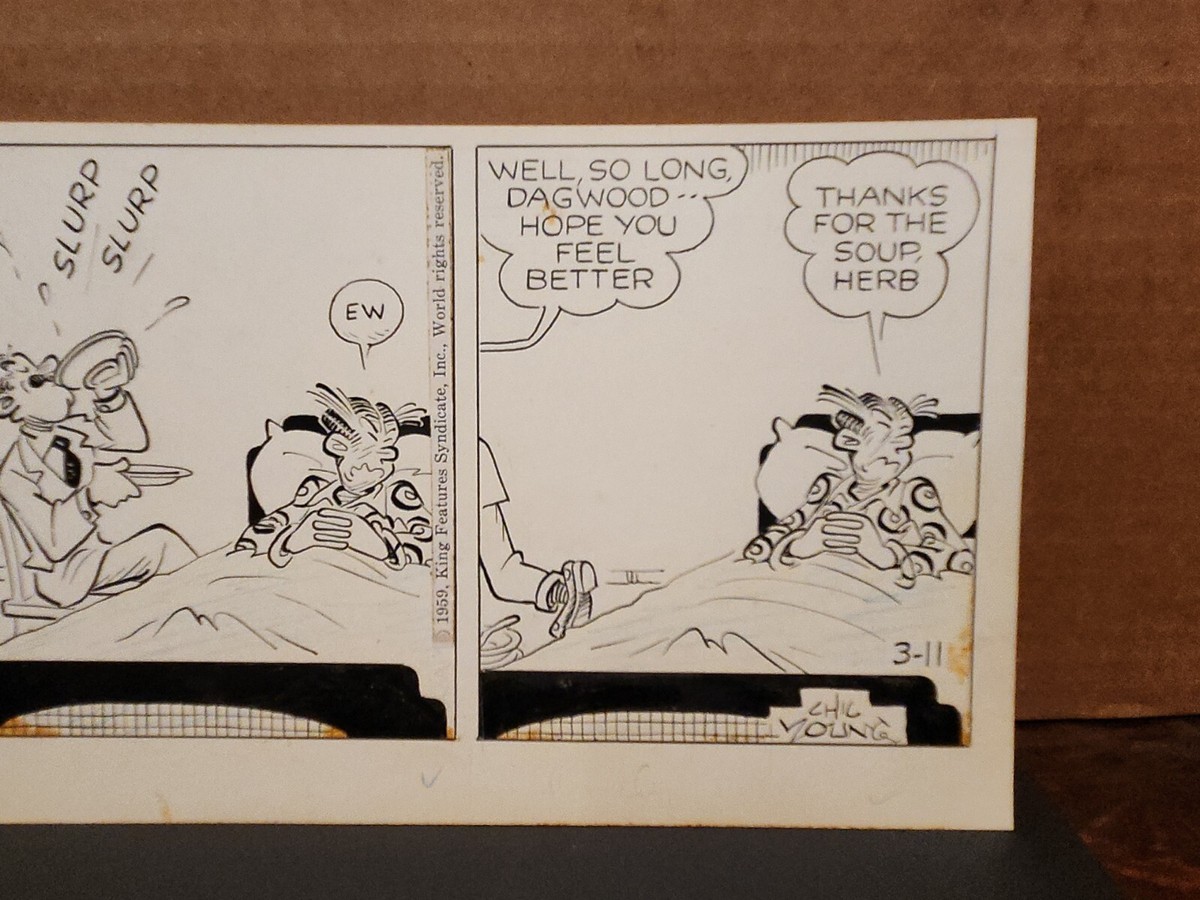 BLONDIE Daily Comic Strip Original Art 3-11-1959 CHIC YOUNG Jim
