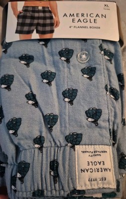 New! American Eagle Snoopy Peanuts XL 40-42 Flannel Boxers 4'' Boxer Shorts Nwt