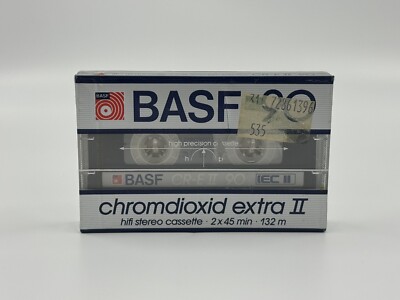 BASF 90 CR-E II NOS Cassette Tape Chromdioxid Extra II HIFI 2x45 Min
