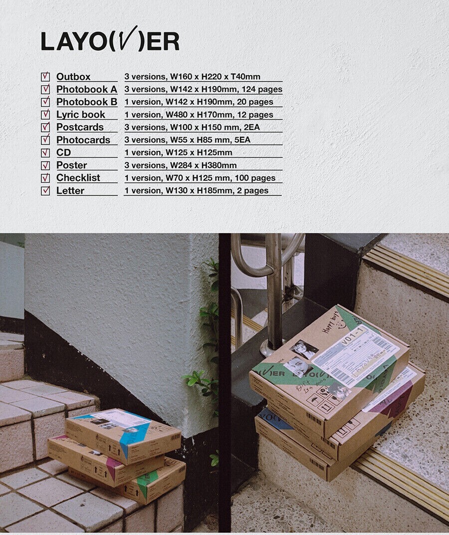 BTS V [LAYOVER] Album GREEN CD+3 Book+2 Post Card+5 Photo Card+