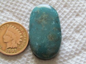 Turquoise Cabochon 26 carat Cab Unknown Origin Web Blue Green Boulder  