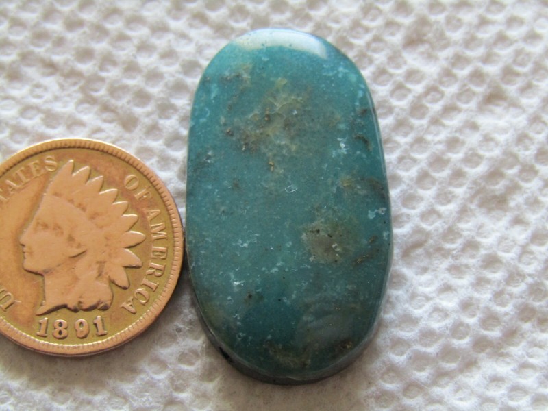 Turquoise Cabochon 26 carat Cab Unknown Origin Web Blue Green Boulder  