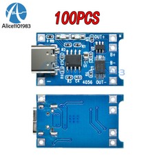 100PCS USB Type-C 5V 1A 18650 TP4056 Li-ion Battery Charging Board Module