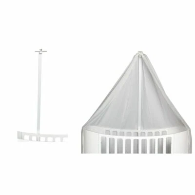 Leander Himmelgestell für Leander Babybett - weiß + Himmel (Schleier) weiß - NEU