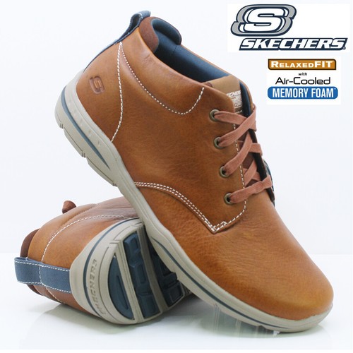 MENS SKECHERS LEATHER AIR COOL MEMORY 