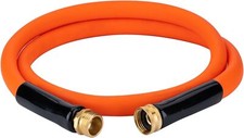 Short Garden Hose 15 Ft X 5/8" Heavy Duty Orange Water Hose With 3/4" Solid Bras