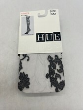 HUE Gray Sweet Pea Floral Pattern Tights w/ Control Top Size S/M U15340