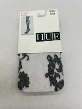 HUE Gray Sweet Pea Floral Pattern Tights w/ Control Top Size S/M U15340