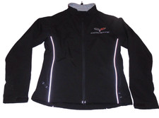 Clique Womens Black Soft Shell Lite Jacket Full Zip Corvette Logo Size Small