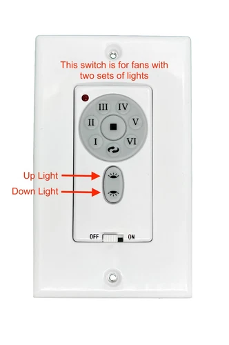 Replacement for Fanimation TW32WH DC Wall Control with Up and Down light Control - Picture 2 of 4