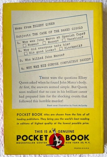 Ellery Queen, The Spanish Cape Mystery, vintage paperback edition (1951) - Picture 2 of 2