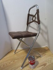 Vintage child chair Kidee Krome Product BROWN Folding Metal & Plastic 1960