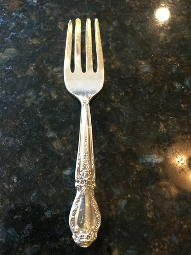 International Silver Brocade Baby Fork 1950 Sterling Silver Floral 4 1/8"