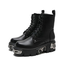 Shoes Punk Platform Lace Up Zipper Autumn Gothic Winter Motorcycle Ankle Boots