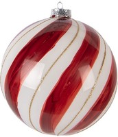 Clayre & Eef 6GL5139 Christbaumkugel Ø 15 Cm Rot Und Weiß