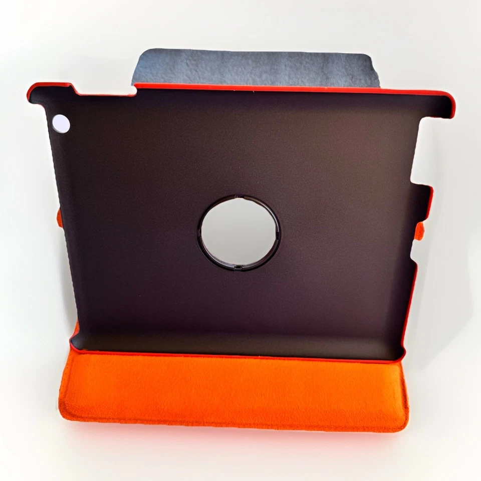 iPad Tablet Case 360° Rotating Stand Cover Smart Swivel Orange 9.75"x7.5" New - Image 3 of 4