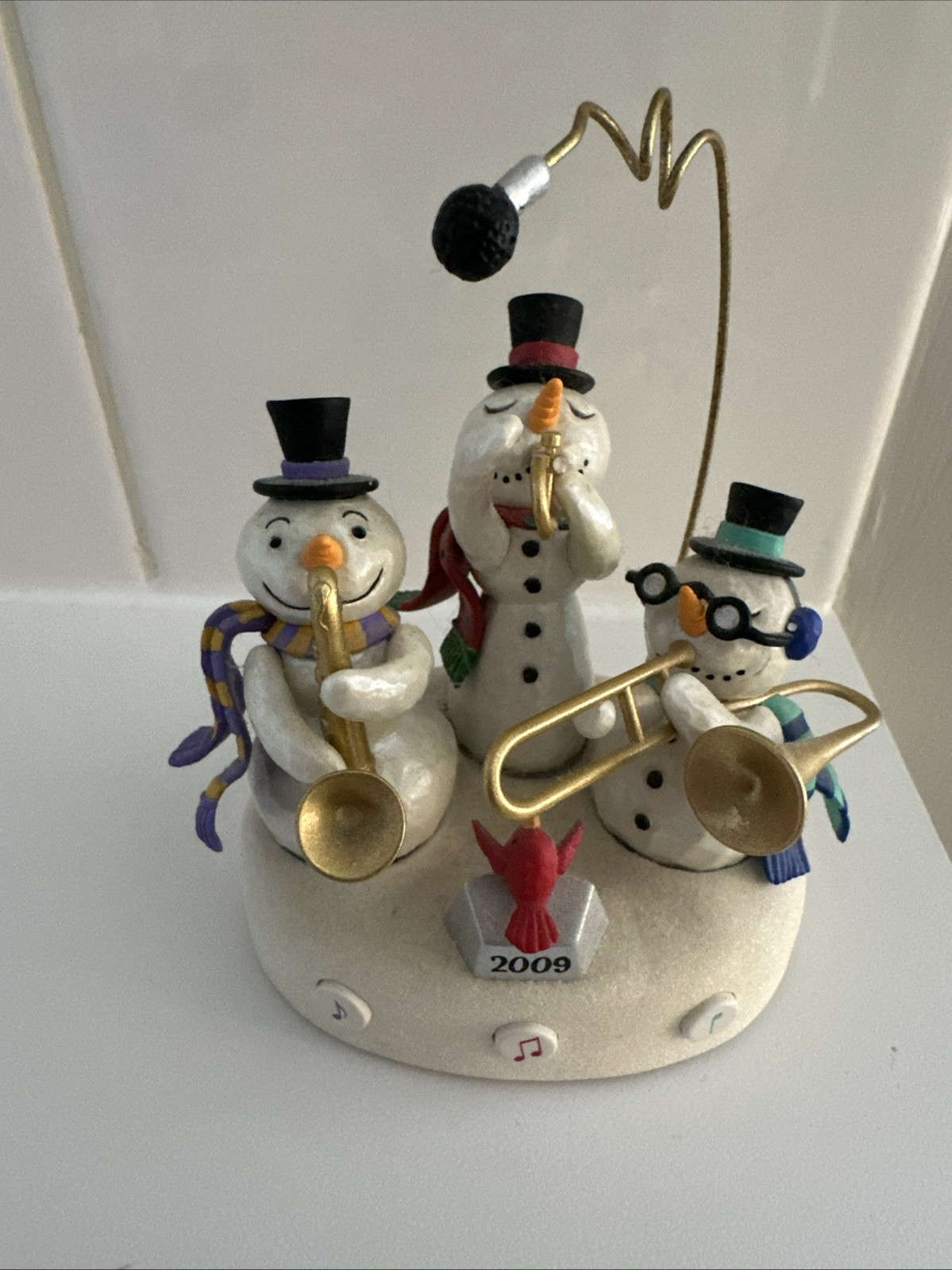 Hallmark Snowman Band Christmas Magic Ornament with Lights and Sound in Working Condition Tested Perfect for Holiday Decor