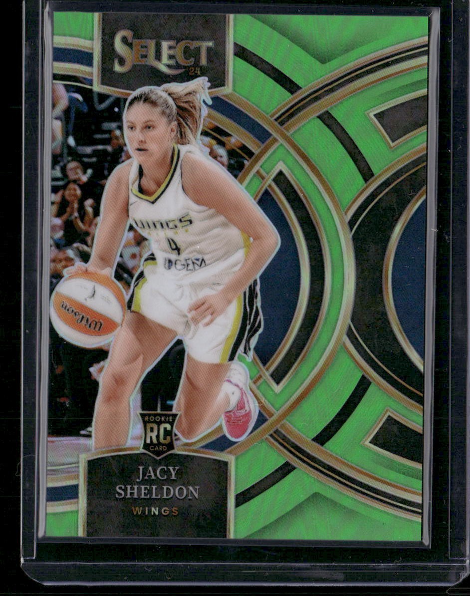 2024 Panini Select WNBA #134 Jacy Sheldon Prizms Neon Green #/75