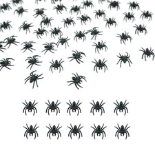 50 PCS Mini Plastic Spiders Small Fake Spiders Scary Realistic Spiders for Hallo