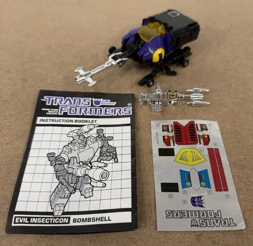 Bombshell Complete 1984 G1 Transformers Rhinoceros Beetle Action Figure Nice!