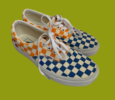 Vans Sneakers Unisex Checkered Blue Yellow Red Laced Womens 7.5