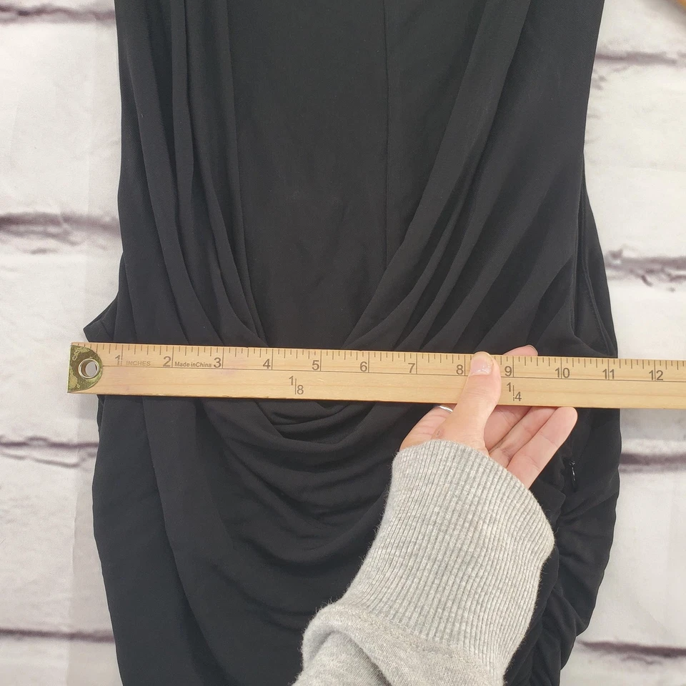 Платье женское Amanda Uprichard среднее черное макси без рукавов воротник-капот собранное в рюш - Изображение 2 из 4