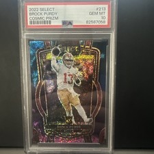 2022 Panini Select Brock Purdy Club Level Rookie Cosmic Prizm SSP PSA 10! RARE