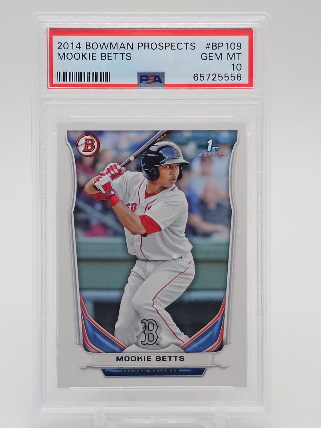 MOOKIE BETTS 2014 BOWMAN 1ST BASEBALL BASE #BP109 BOSTON RED SOX PSA 10 Q7689-6
