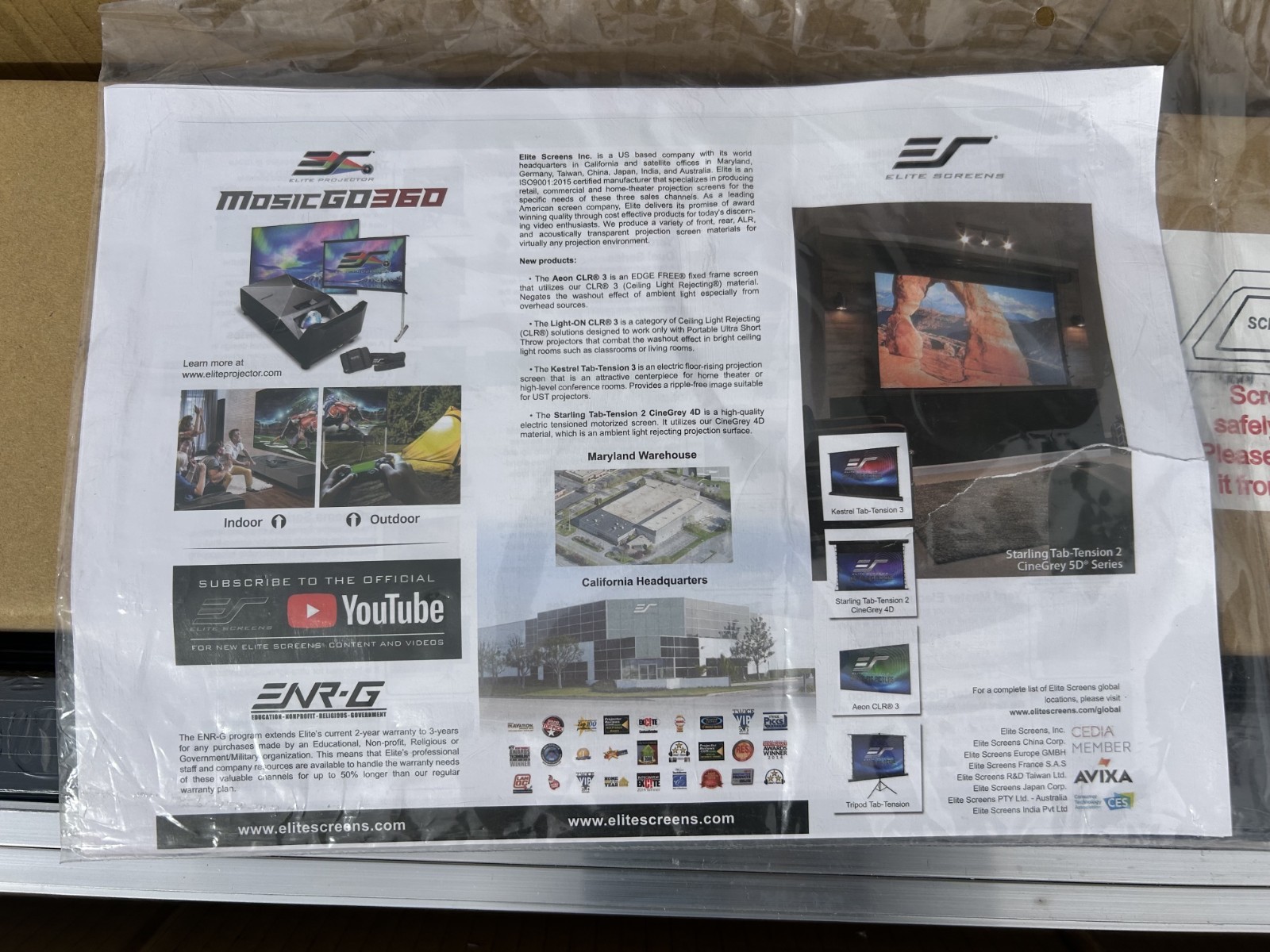 Elite Screens Aeon   AR165 WH2 Home Theater  