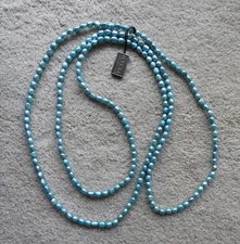 Honora Cultured Pearls Teal Blue 62" Over The Head Necklace 12 - 16MM