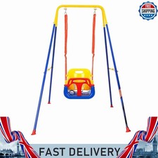 3-in-1 Foldable  Toddler Swing Set Indoor & Outdoor With Safety Harness