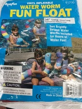 1996 Poolmaster AquaFun Vinyl Inflatable Water Worm Fun Pool Float Sealed RARE!