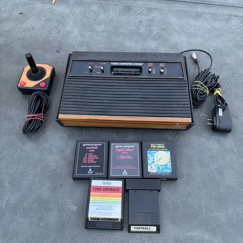 Atari CX-2600A Video Computer System Complete W/games And Wires Tested