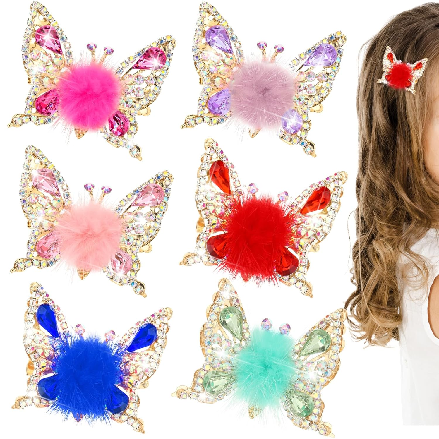 6 Pcs Flying Butterfly Hairpin 2024 Moving Butterfly Hair Clips Elegant Metal