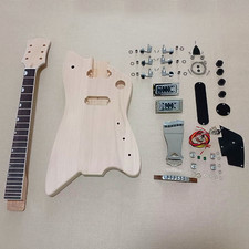 DIY 6 String Electric Guitar Kit Rosewood Fretboard Mahogany Body BK Pickguard