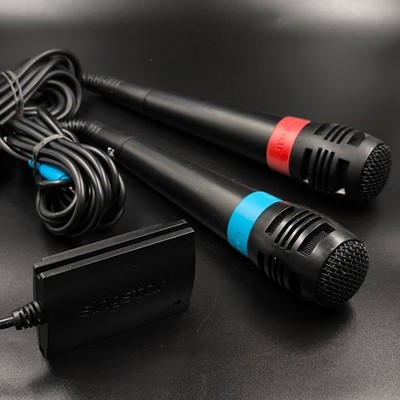 Sony Playstation 2 PS2 Singstar Mikrofone Mit USB Dongle Anschluss Schwarz