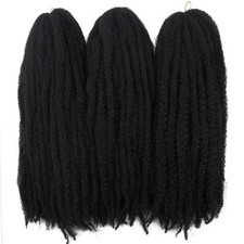 Afro Kinky Twist Crochet Braids Hair 18" Senegalese Curly Synthetic 1B