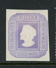 Chile 5 cent Violet Envelope Cut Square Unused