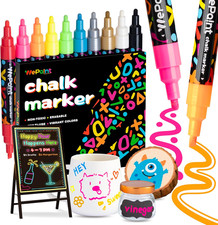 10 Dual Tip Liquid Chalk Markers for Blackboard - Chalk Board Marker Pens with C