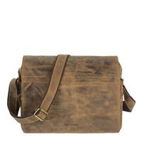 Greenburry UmhäNgetasche Leder Braun Messenger Bag Tasche Ledertasche Vintage