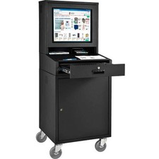 Mobile Security LCD Computer Cabinet Enclosure Black 24-1/2"W x 22-1/2"D x