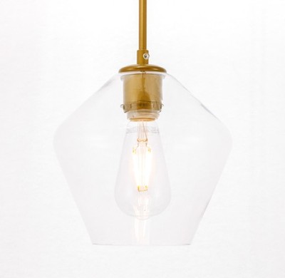 Elegant Lighting LD2256 Gene 8''W Mini Pendant - Brass