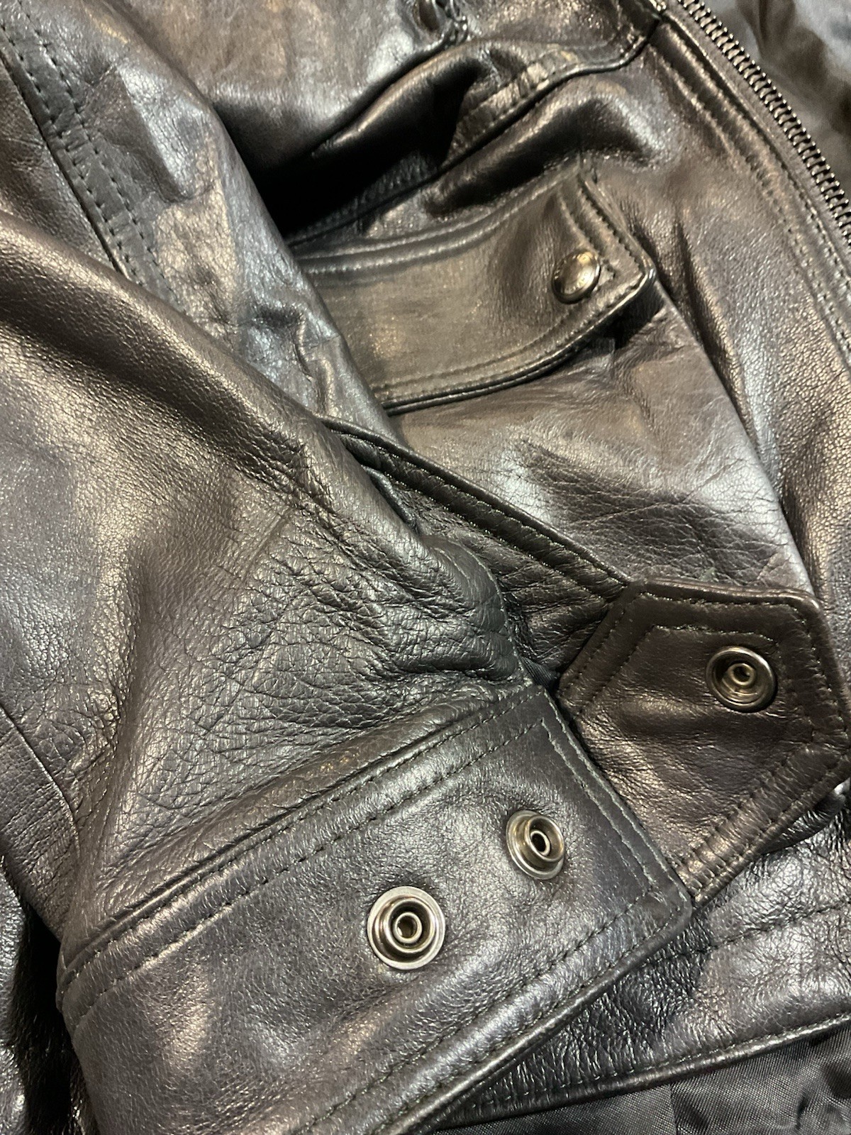 Belstaff Men's Black Leather Jacket UK 46/XL - Excellent Condition image 7