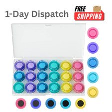 36 Pack Round Strong Whiteboard Magnets with Storage Box 5 Colors