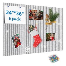 36x24 Wall Cork Board Tiles 6 Pack Felt Bulletin Board Set, Cork Board for