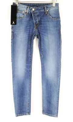 TAKESHY KUROSAWA Jeans Men's 46/32 Blue Cotton Washed Stretch 5-Pocket Regular