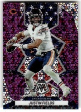 2022 Panini Mosaic Justin Fields Mosaic No Huddle Purple #/50 #268