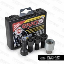 Audi Locking Wheel Bolts Evo5 M14x1.5mm 0855 Black For A3 A4 80 100 200