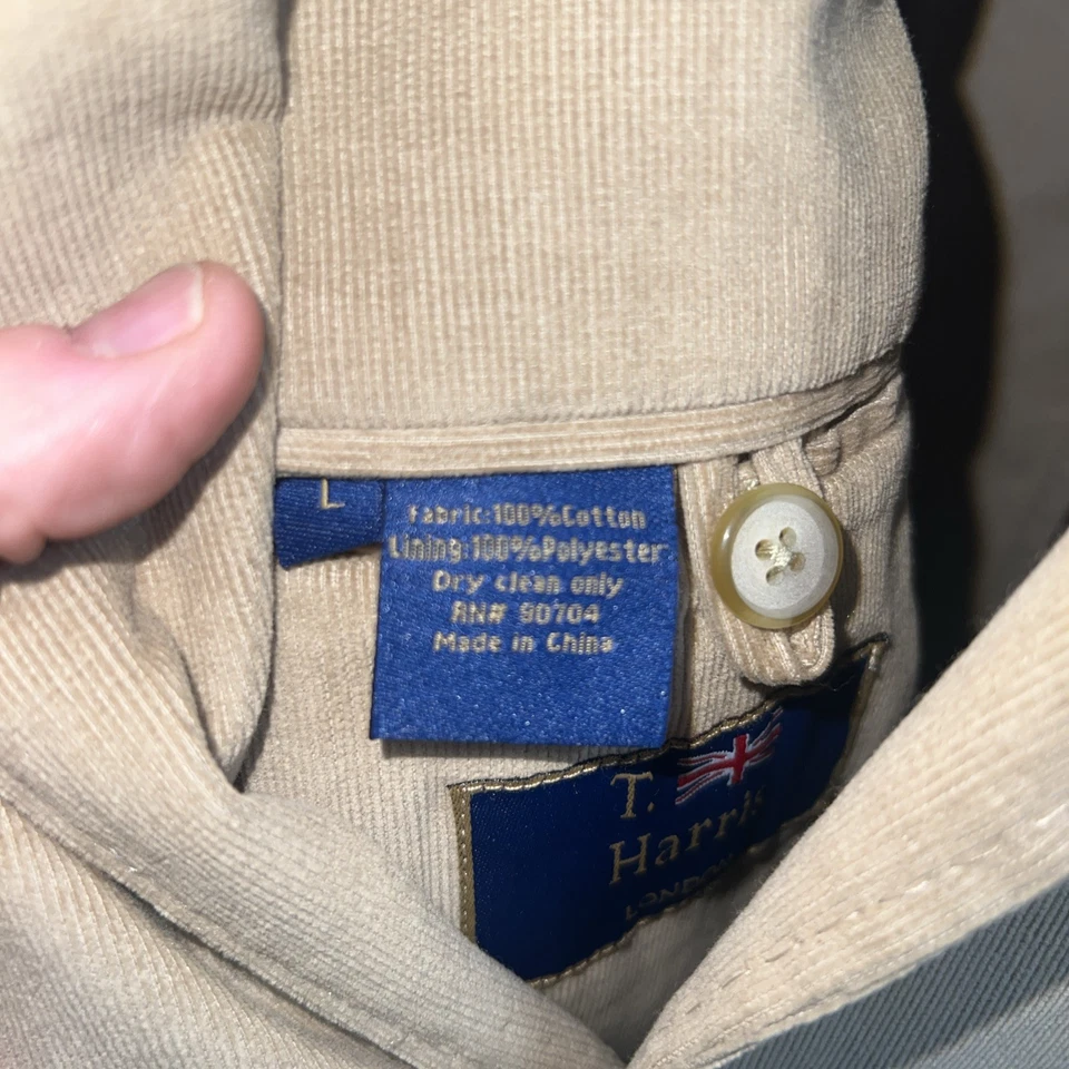 Abrigo Blazer Deportivo T. HARRIS London Para Hombre Grande Tostado Pana Preppy Oficina Carrera Foto 4 de 4