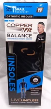 COPPER FIT BALANCE Orthotic Insoles ~ Size S Small Women's 7.5-9 or Men's 6.5-8